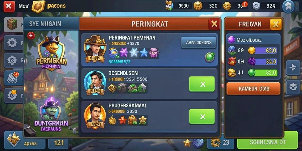 Tampilan utama dengan karakter yang bisa disesuaikan.