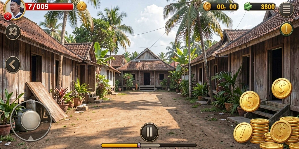 Tangkapan layar menampilkan aksi seru dalam permainan.